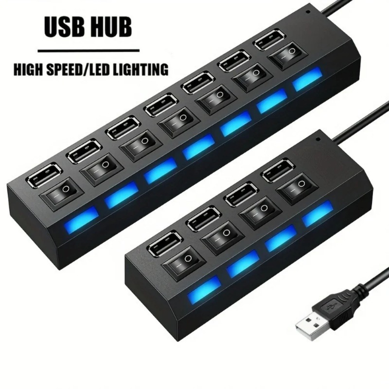 Laptop Accessories Nearby - USB 2.0 Hub 4/7 Port Splitter