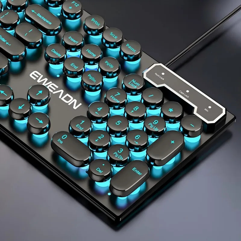 Laptop Accessories Computer - Retro Punk Mechanical Feel Keyboard Mouse