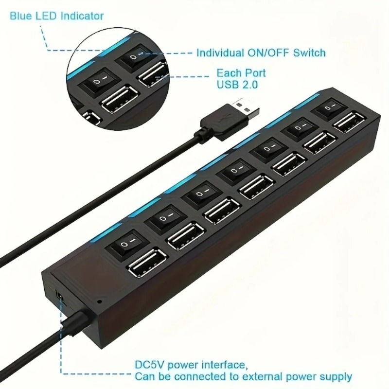 USB 2.0 Hub 4/7 Port Splitter  - Laptop Accessories Nearby ulasan dan harga