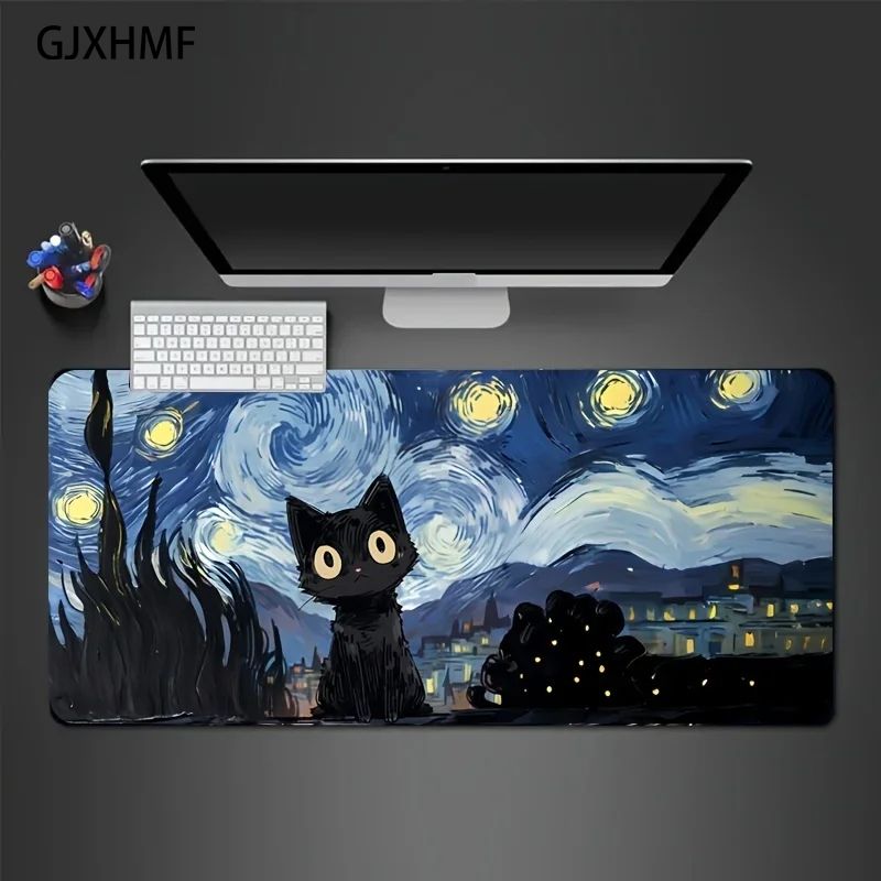 Anime Starry Night Cat Gaming  - Laptop Accessories Nearby ulasan dan harga