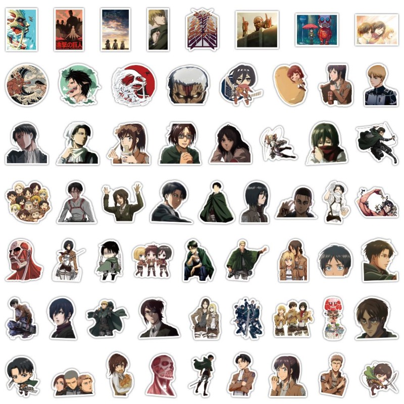 60Pcs Attack on Titan Anime St - Laptop Accessories Toy ulasan dan harga