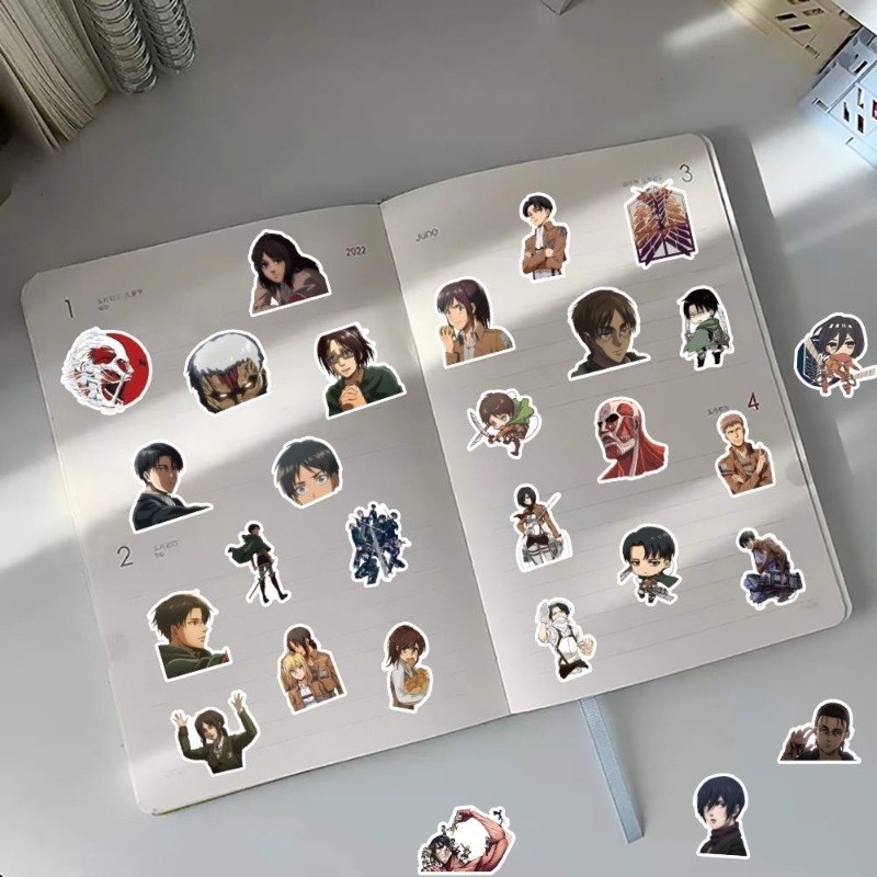 60Pcs Attack on Titan Anime St - Laptop Accessories Toy ulasan dan harga