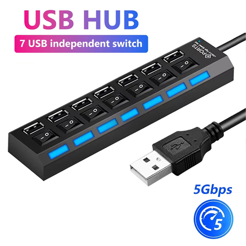 7 Port USB 2.0 Hub Splitter Fo - Laptop Accessories Computer ulasan dan harga